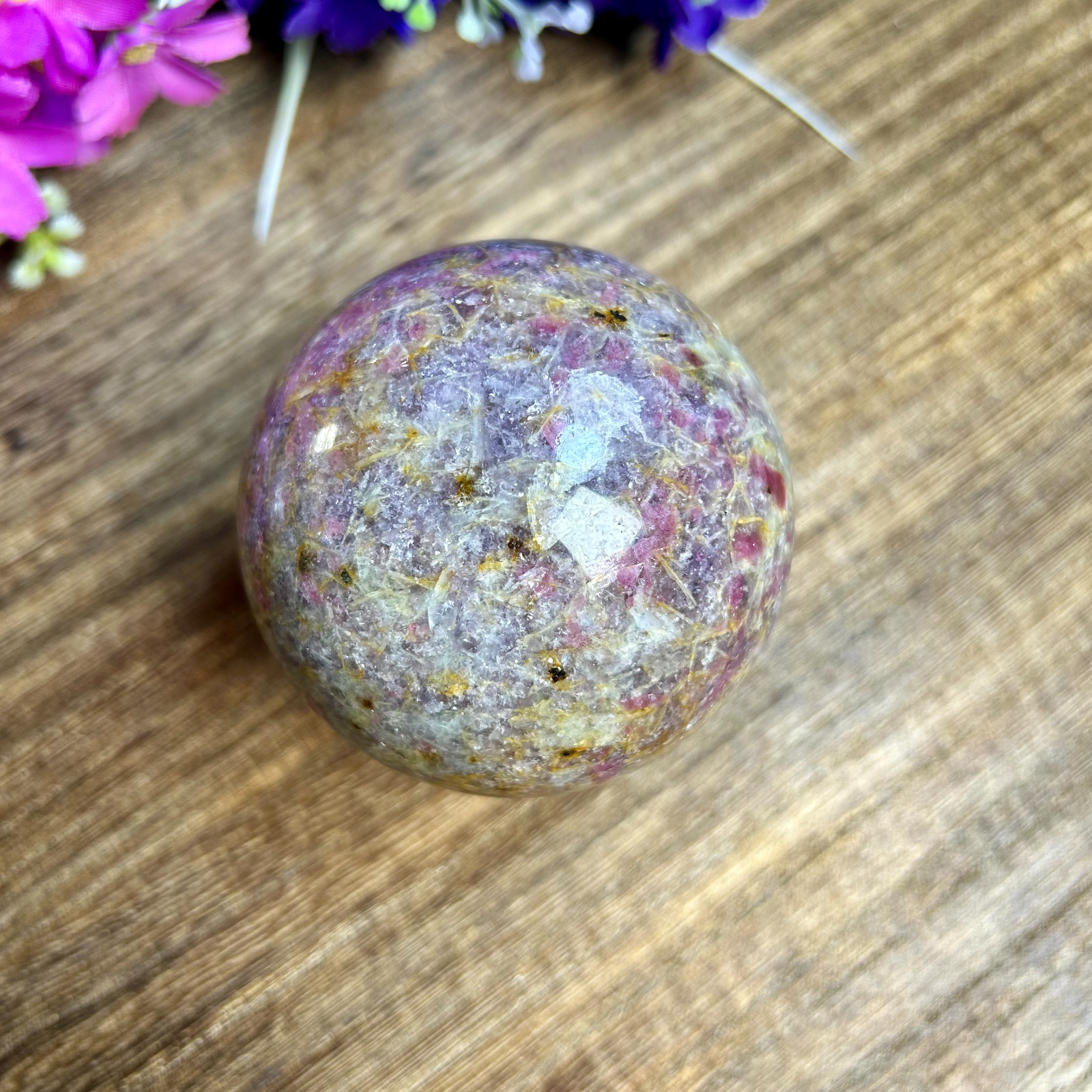 70mm 525g Natural Unicorn Stone Sphere Ball Quartz Crystal Healing