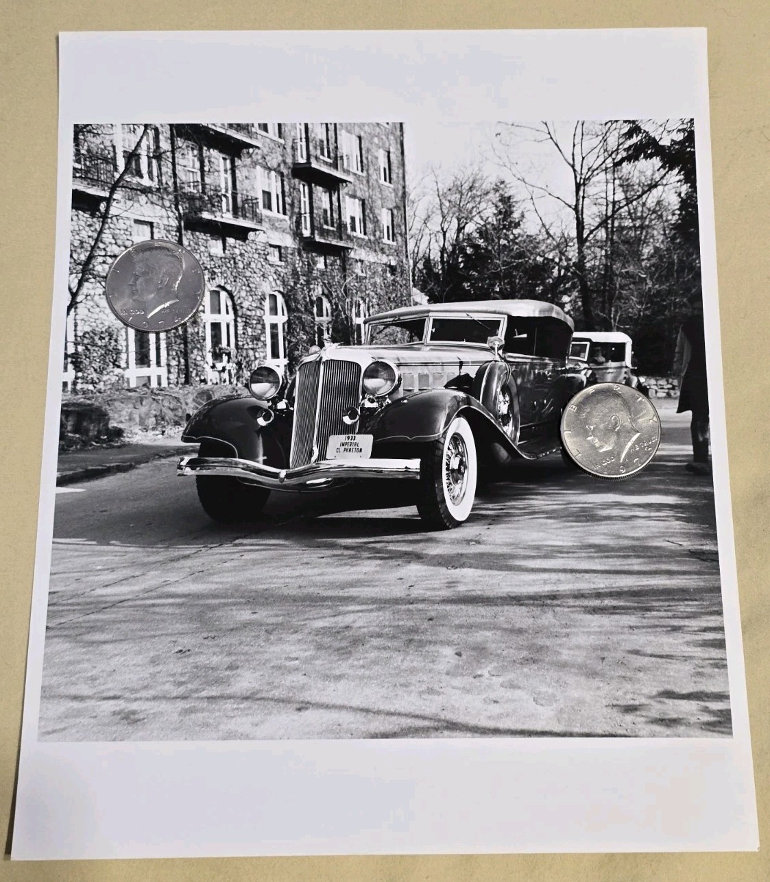Vintage 1933 Chrysler Imperial Phaeton 8x10 B&W Press Photograph Paul Stern LQQK