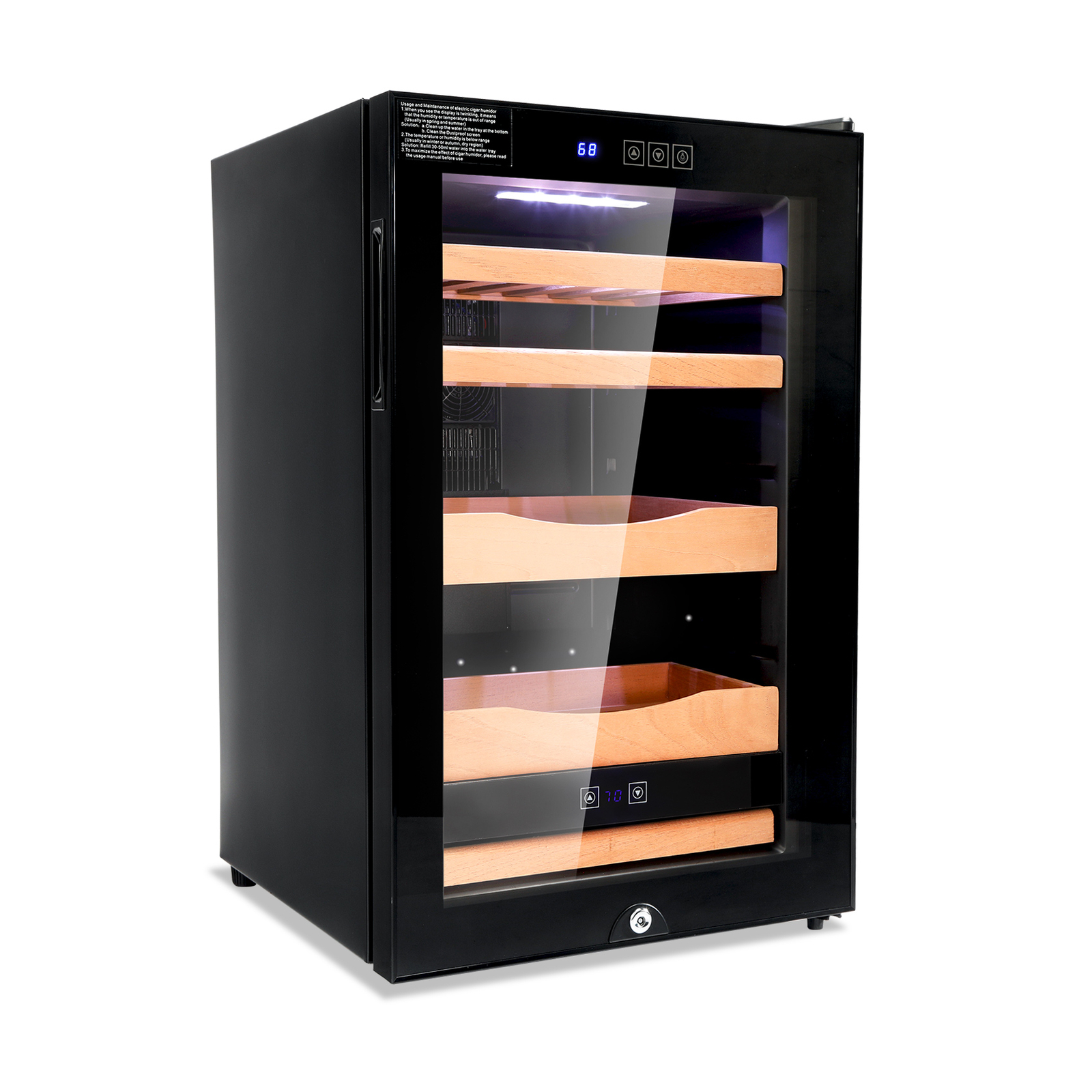 TCFUNDY 65L Electronic Cigar Cooler Humidor Stable Humidity Cedar Wood Shelf TCFUNDY 65L Electronic Cigar Cooler Humidor Stable Humidity Cedar Wood Shelf