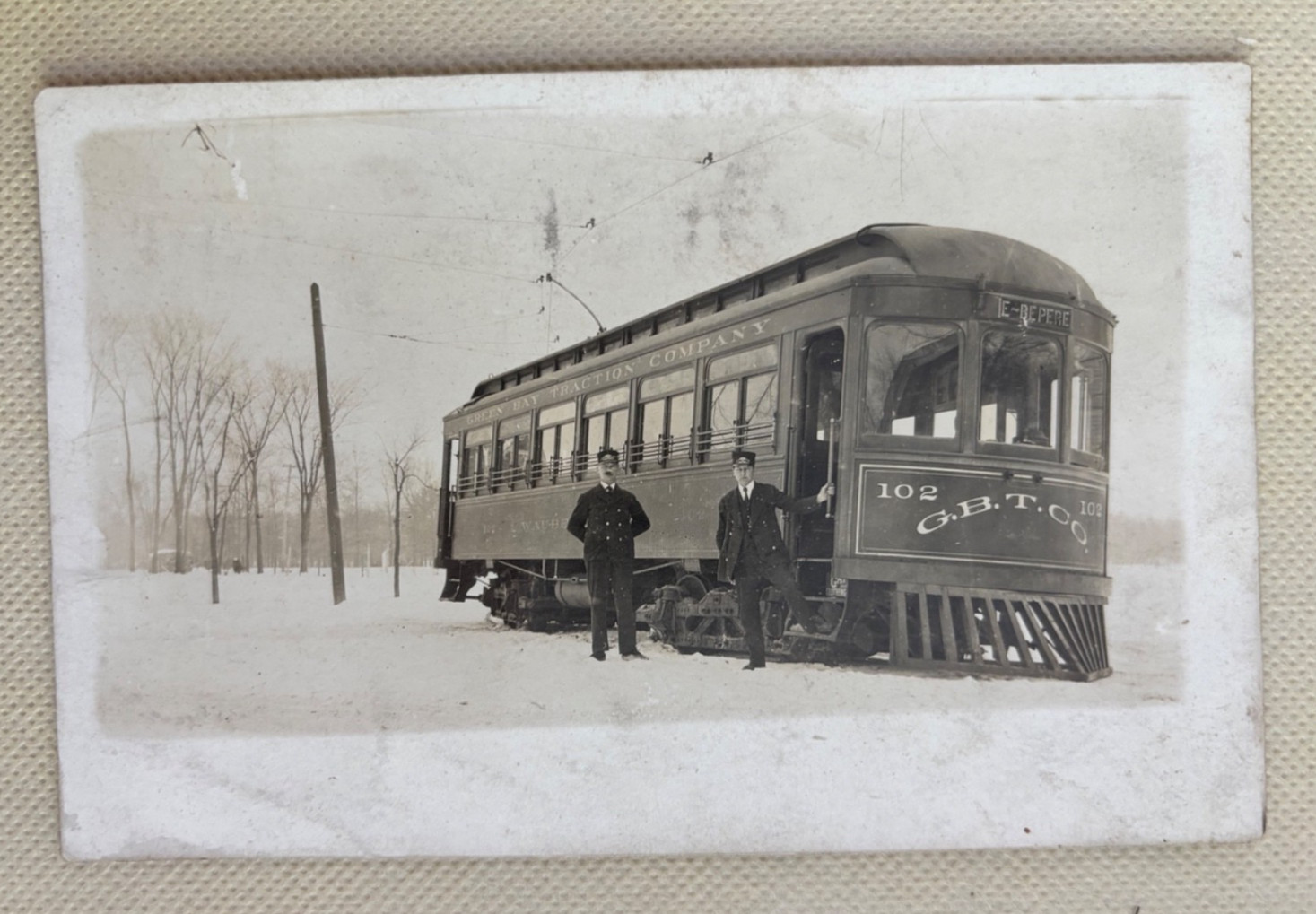 Green Bay WI RPPC Green Bay Traction Co Car 102 East De Pere Trolley Antique 190 Green Bay WI RPPC Green Bay Traction Co Car 102 East De Pere Trolley Antique 190