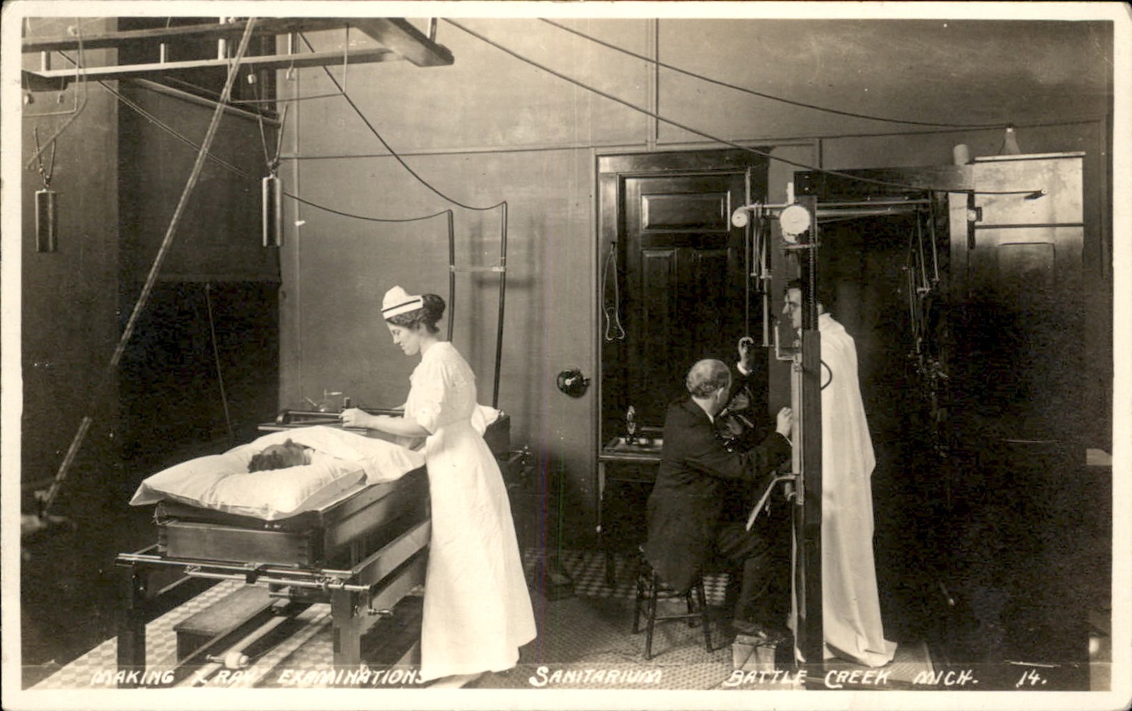 Battle Creek MI X-Ray Examinations c1910s Real Photo Vintage Postcard bhn