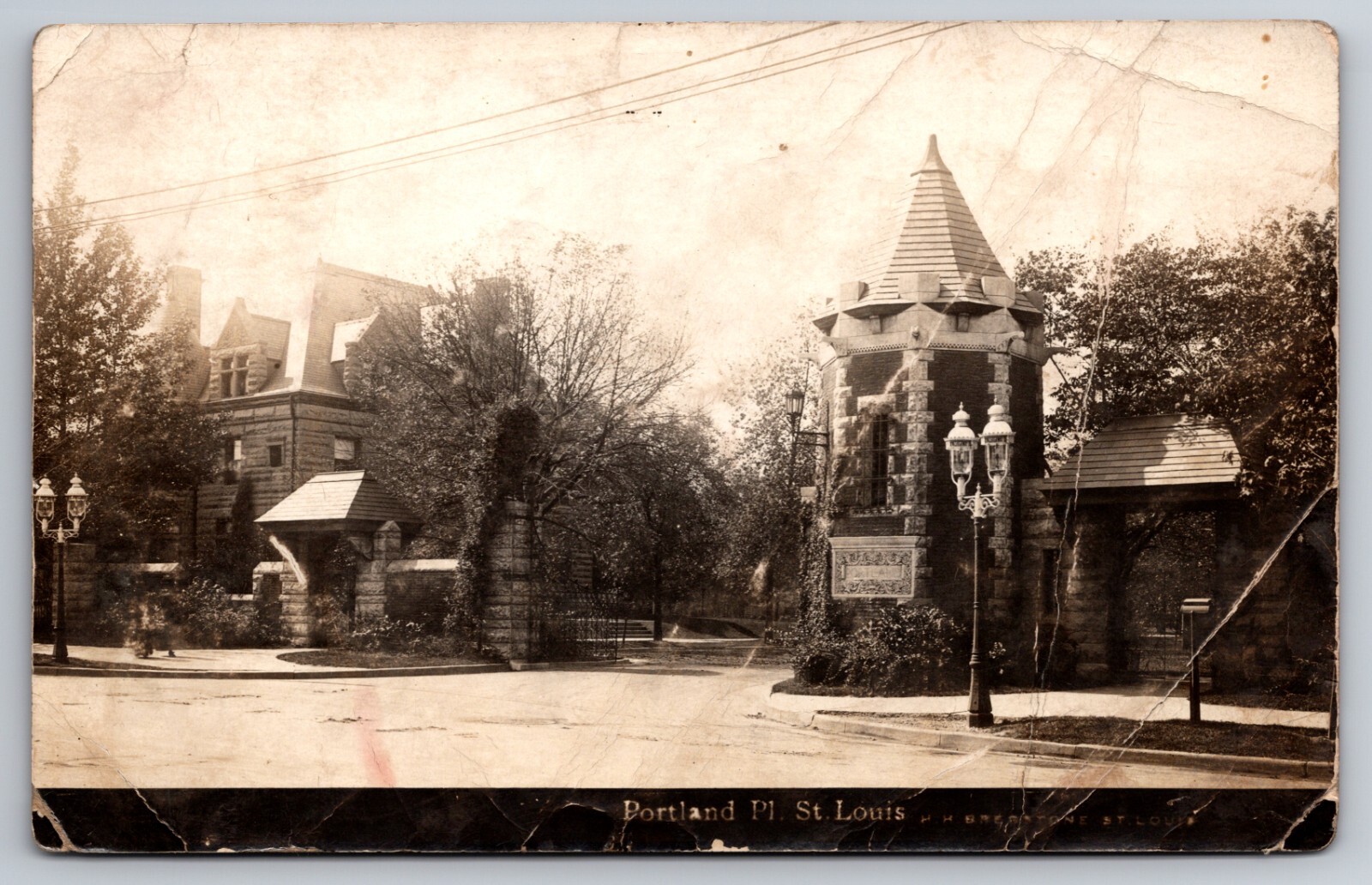 Portland Place St. Louis Missouri MO 1913 Real Photo RPPC