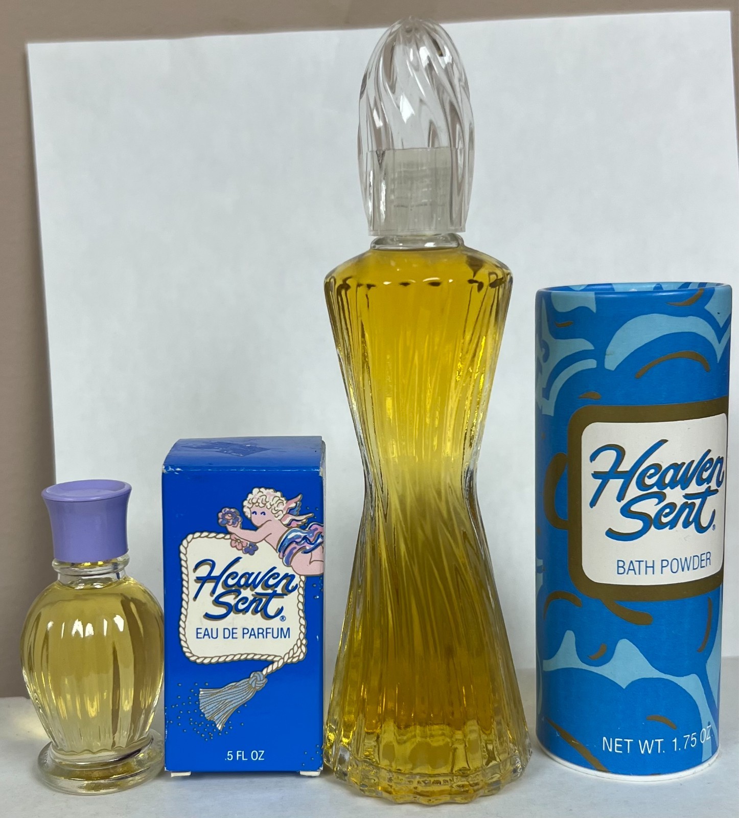 HEAVEN SENT by MEM EAU DE PARFUM  splash  2 oz vintage glass bottle 90s + 2 free