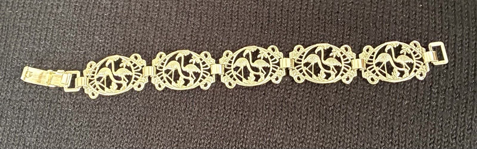 Florida Flamingos Gold plate Bracelet German filigree palm tree 5 Available New
