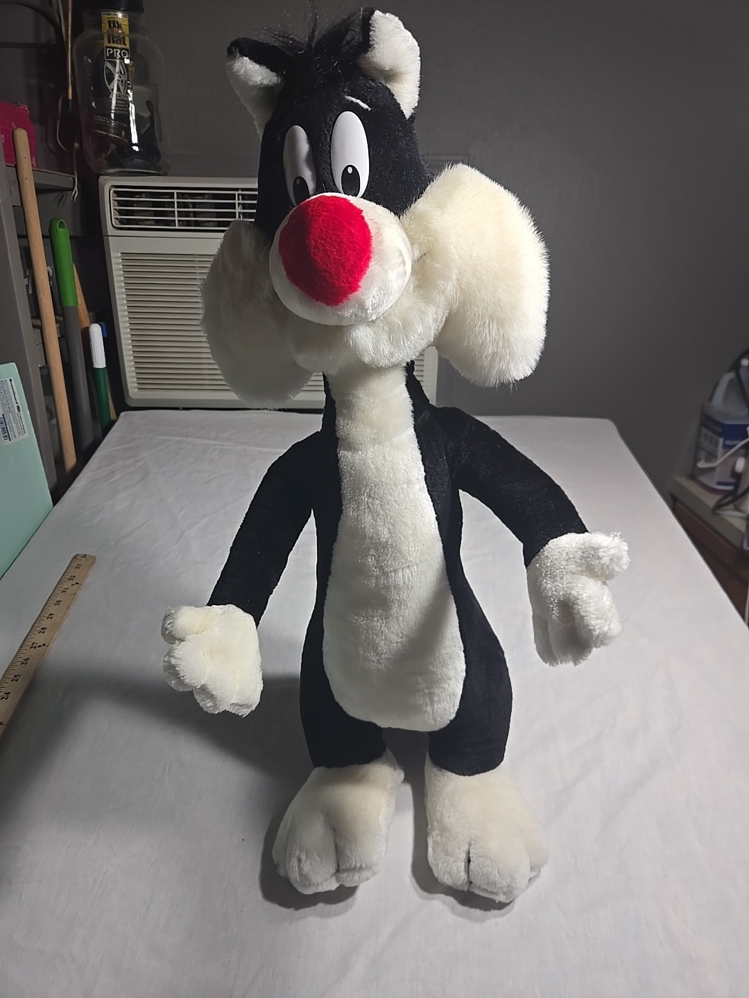 Vintage 1991 Sylvester Cat Looney Tunes Plush Toy Mighty Star Warner Bros. 24.5\