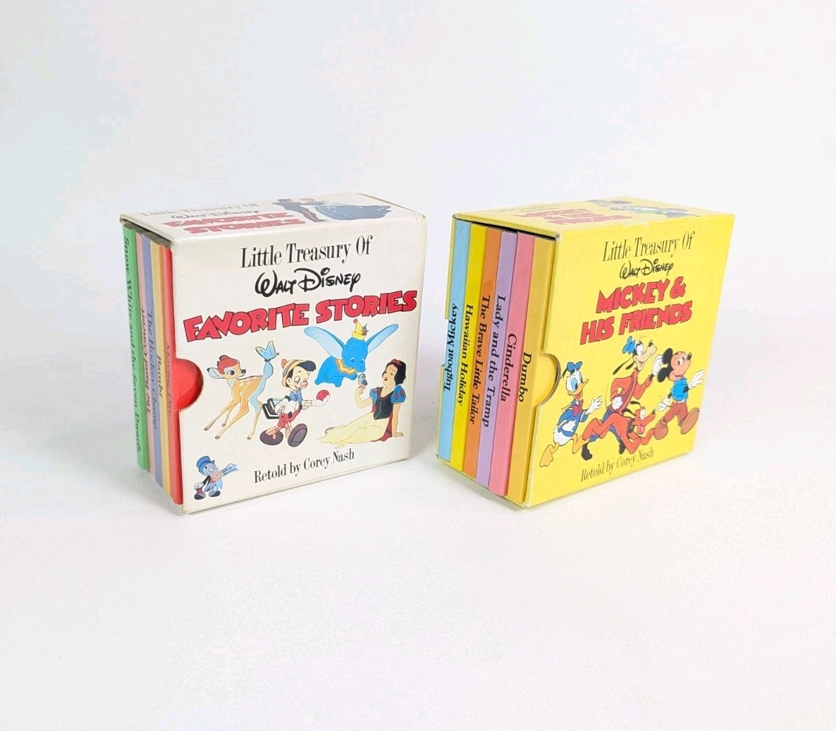 Vintage Little Treasury of Walt Disney – 2 Box Sets – 1 Missing Book 1986