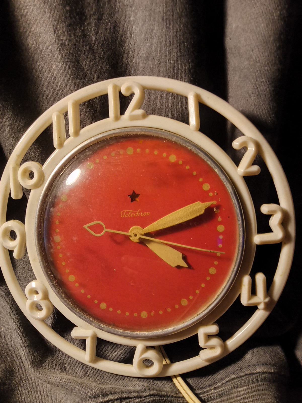 TELECHRON MODEL 2H21 ART DECO ELECTRIC WALL CLOCK Kitchen MOD WORKS GREAT