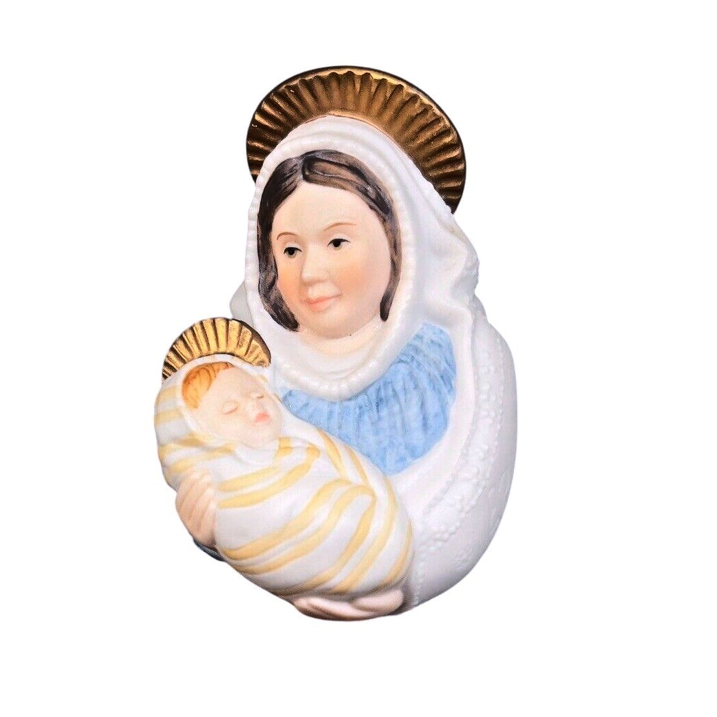Vintage 1983 Hallmark Keepsake Ornament Madonna Child Porcelain Original Box