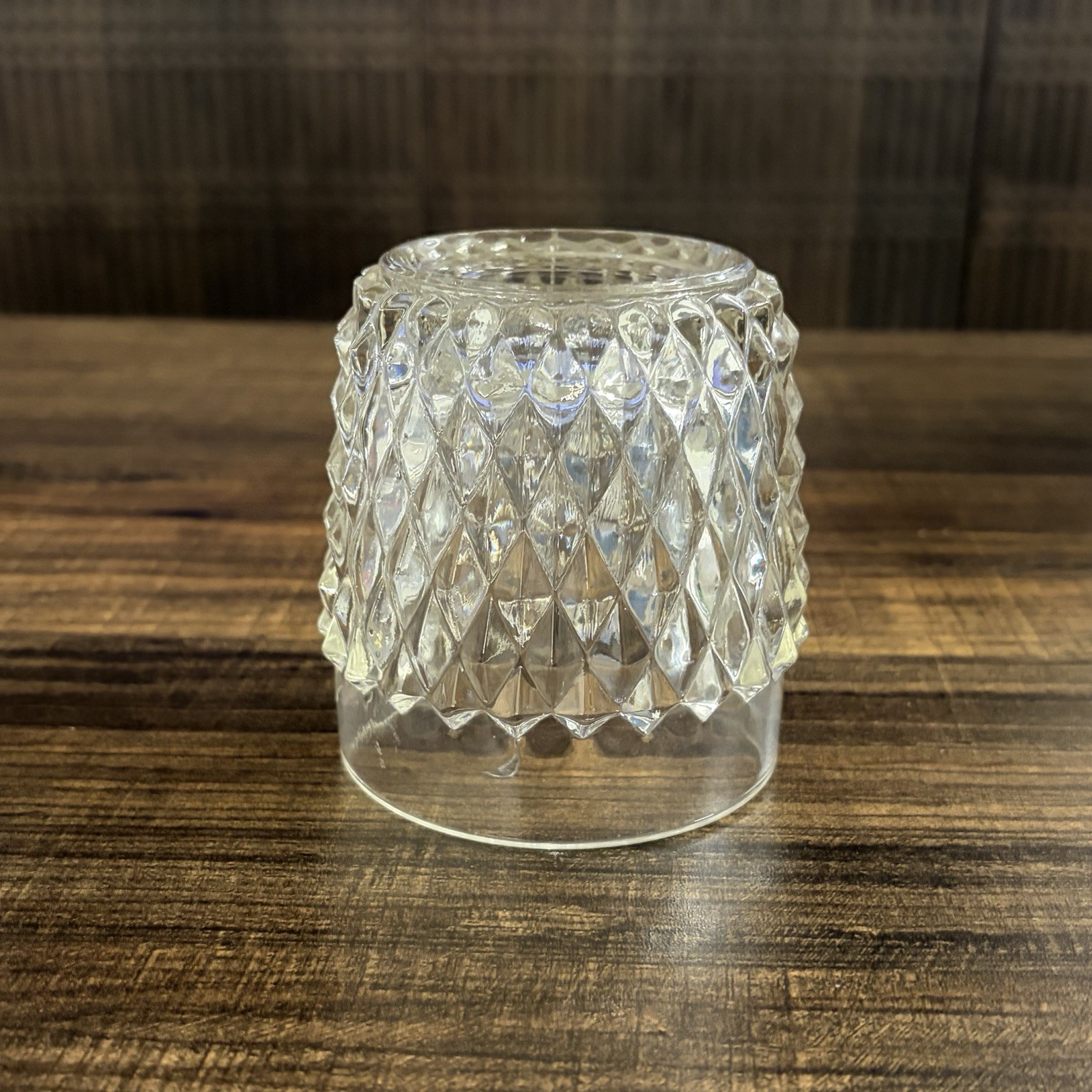 Vintage Indiana Glass Clear Diamond Point Fairy Lamp Shade Replacement