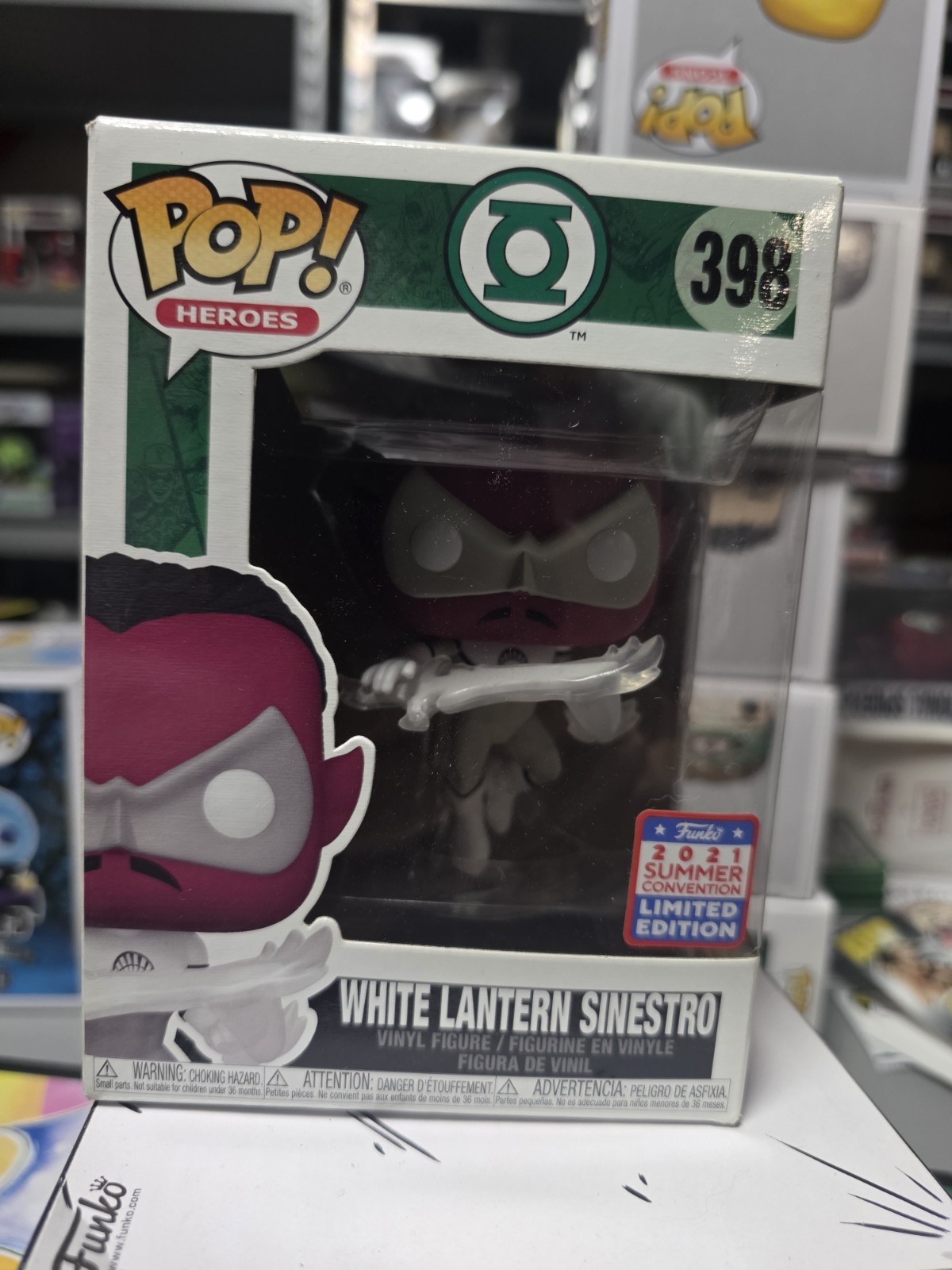 Funko Pop Heroes White Lantern Sinestro #398 2021 Summer Convention Exclusive Funko Pop Heroes White Lantern Sinestro #398 2021 Summer Convention Exclusive