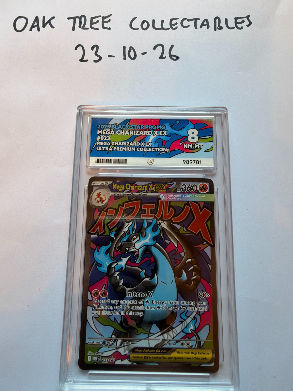 Pokemon Mega Charizard X ex MEP 023 Black Star Promo ACE 8 UPC 2025