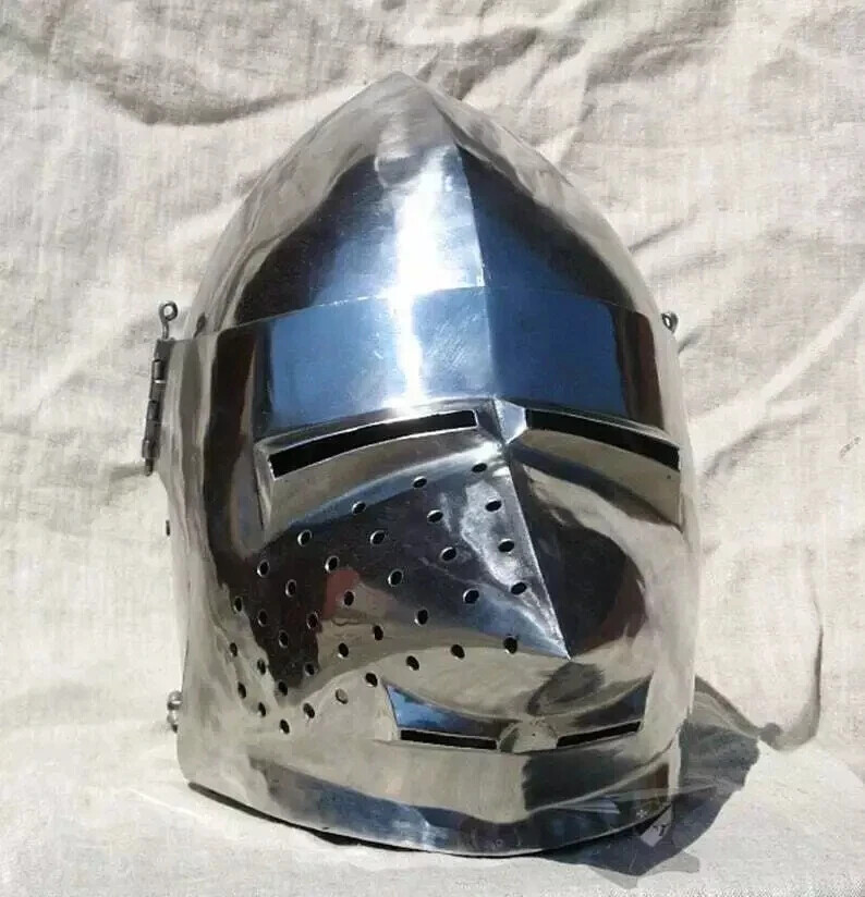SCA HNB Pig Face Helmet Steel Medieval Combat Bascinet Pig Face Knock Helmet