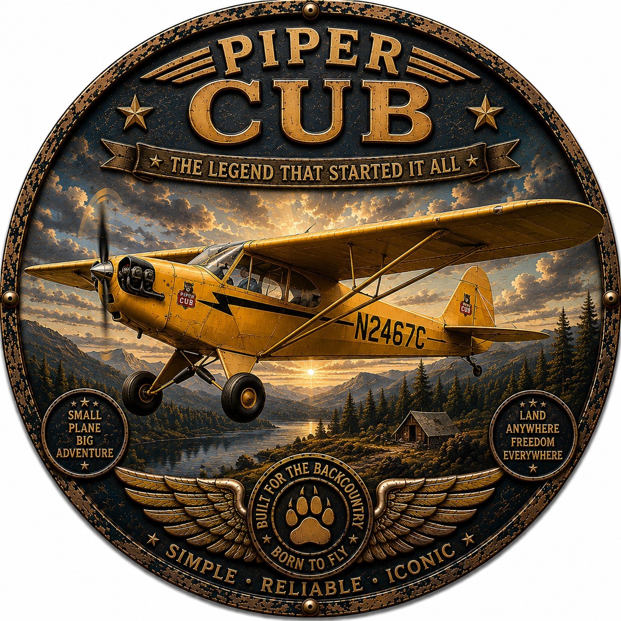 Piper Cub Metal Sign
