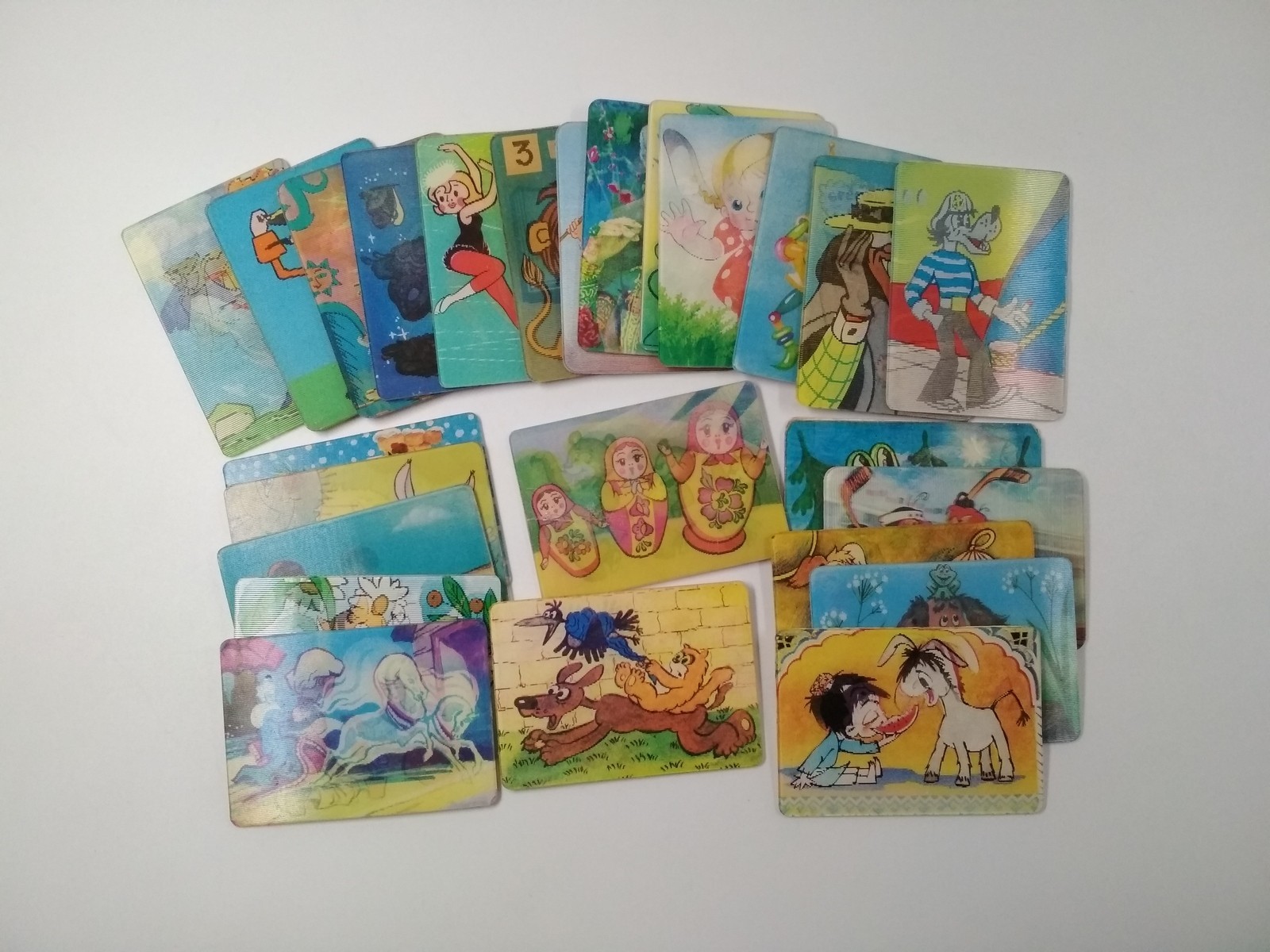 Soviet lenticular pocket calendars, 3D stereo, fairy tales USSR, set of 25, *306