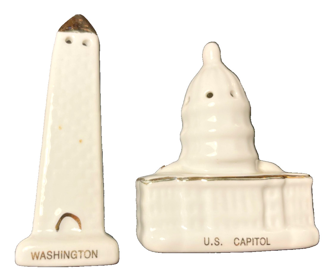 Vintage 1950\'s U.S. Capitol Building & Washington Monument Salt & Pepper Shakers