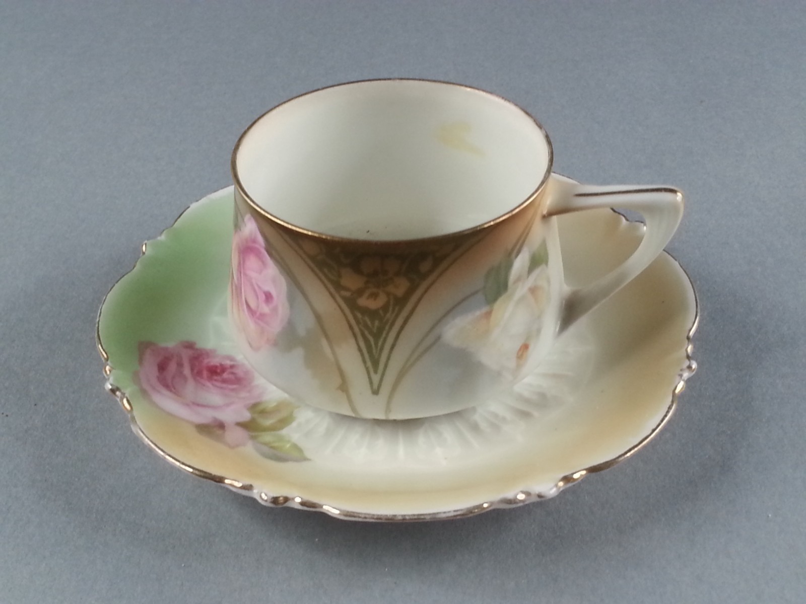 2 Piece Demitasse Cup & Saucer RS Prussia Germany Porcelain