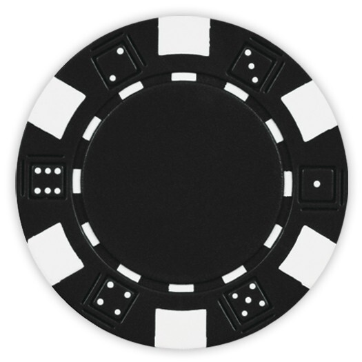 50 Da Vinci 11.5 gram Dice Striped Poker Chips, Standard Casino Size, Black