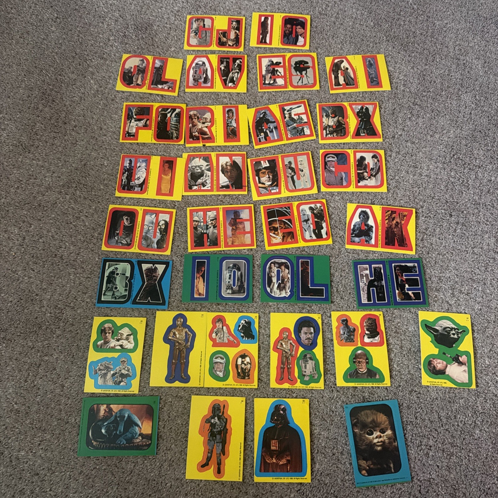 Topps Star Wars 32 Sticker Lot