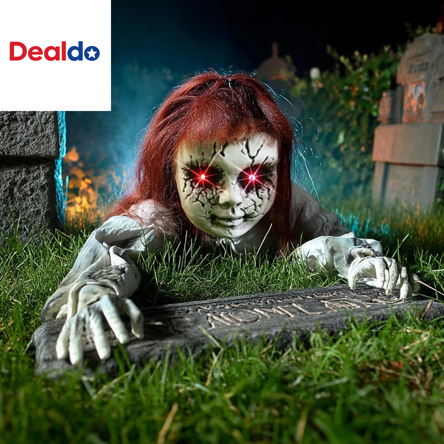 Halloween Scary Clawing Zombie Doll Outdoor Animatronic Groundbreaker Decoration