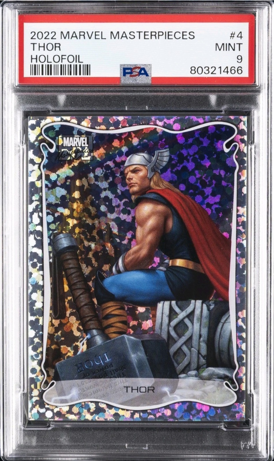 2022 THOR PSA 9 SKYBOX MARVEL MASTERPIECES HOLOFOIL SMALL DOTS DAN DOS SANTOS #4