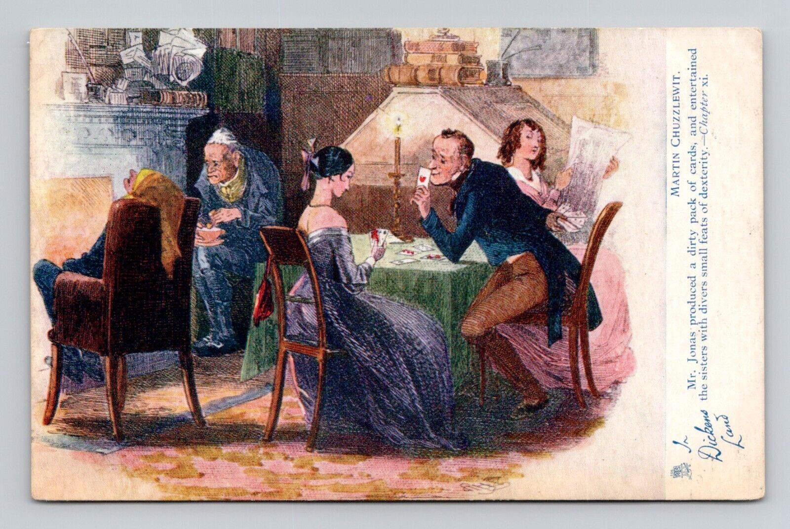 Postcard Martin Chuzzlewit Charles Dickens Oilette, Antique Tuck A11