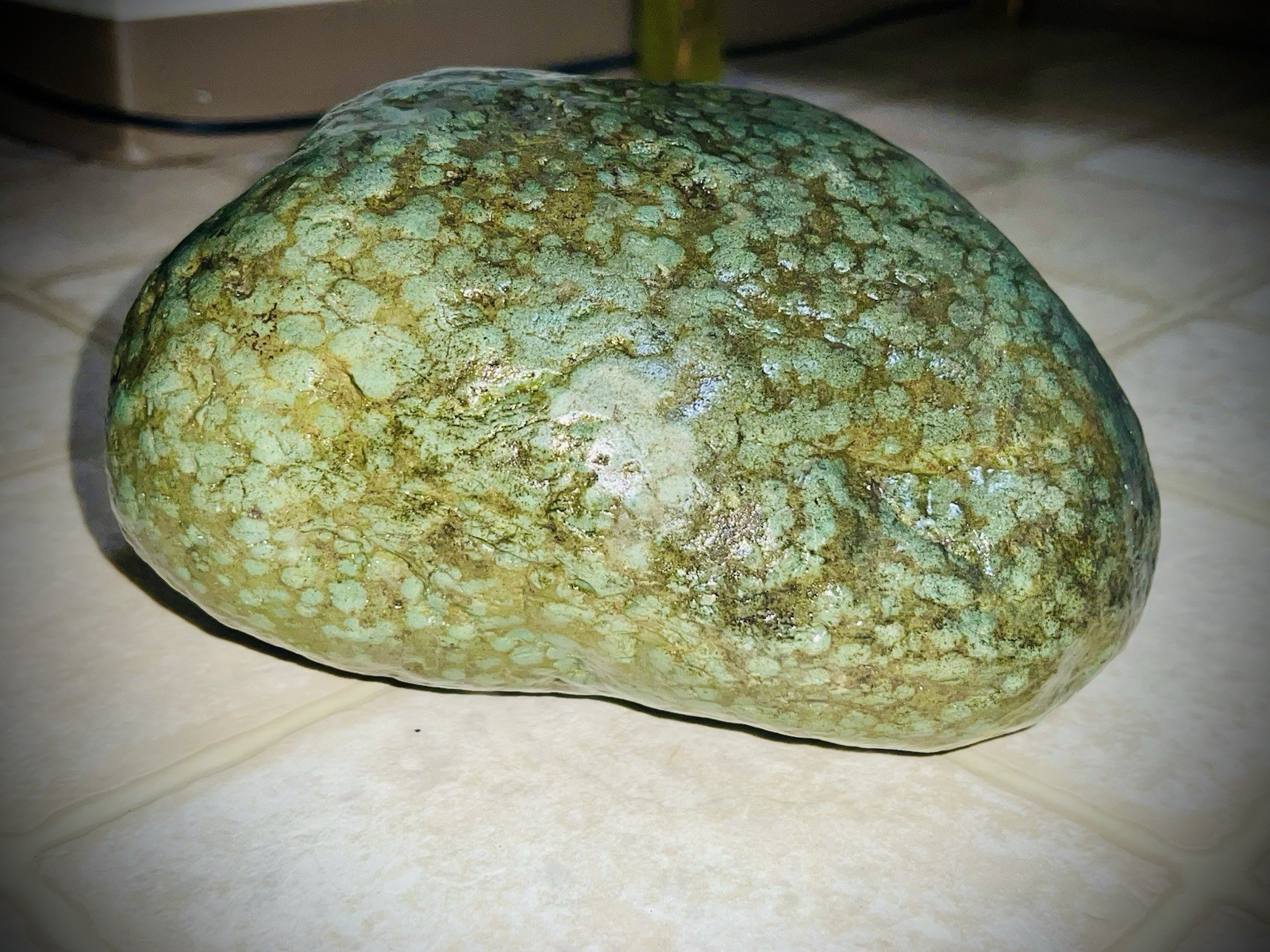 Natural Jade Boulder 🟢 6.8kg Rough, Mottled Green, Unpolished Raw Stone