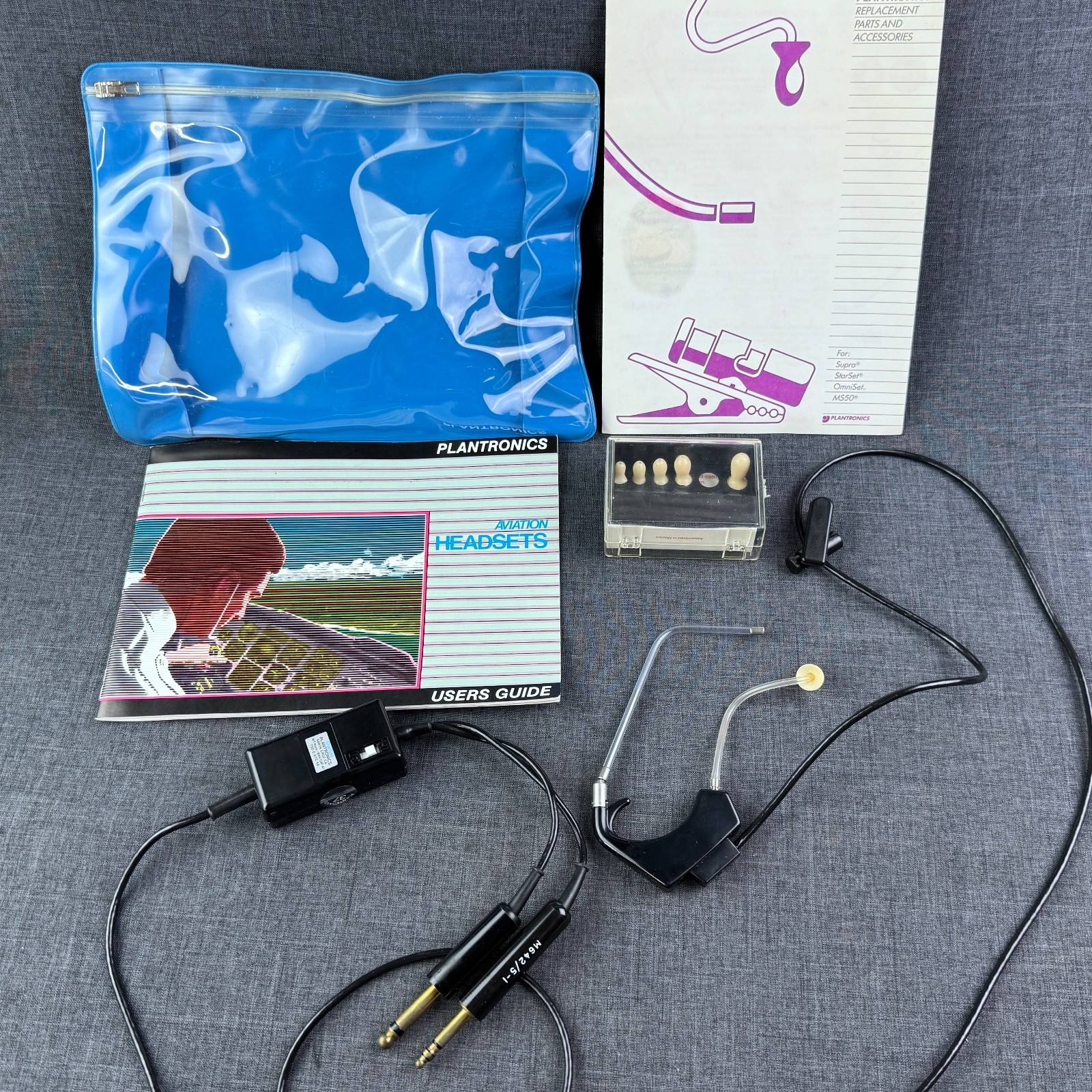 Vintage Aviation Headset Plantronics StarSet with Manual *READ Vintage Aviation Headset Plantronics StarSet with Manual *READ