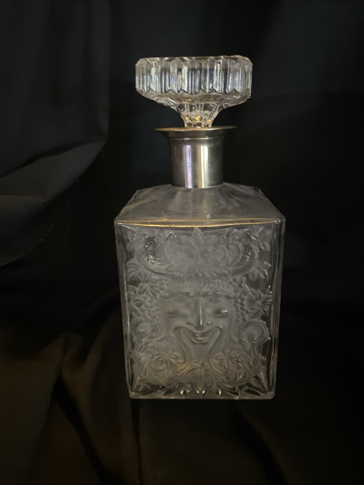 Godinger Crystal Decanter Antique Crystal And Silver Decanter Bacchus the God Godinger Crystal Decanter Antique Crystal And Silver Decanter Bacchus the God