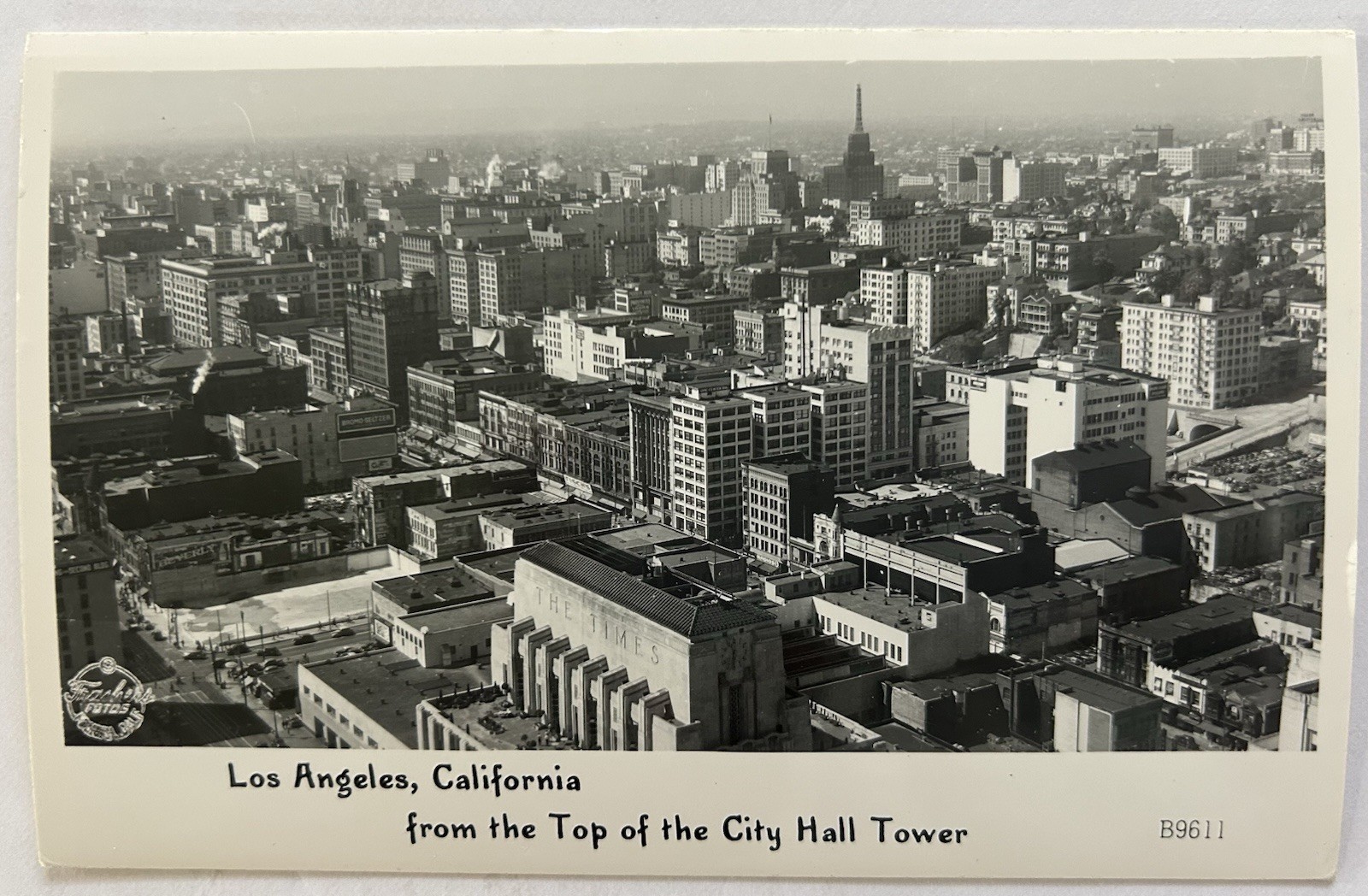 Los Angeles California RPPC - Downtown View From Top Of City Hall Old Postcard