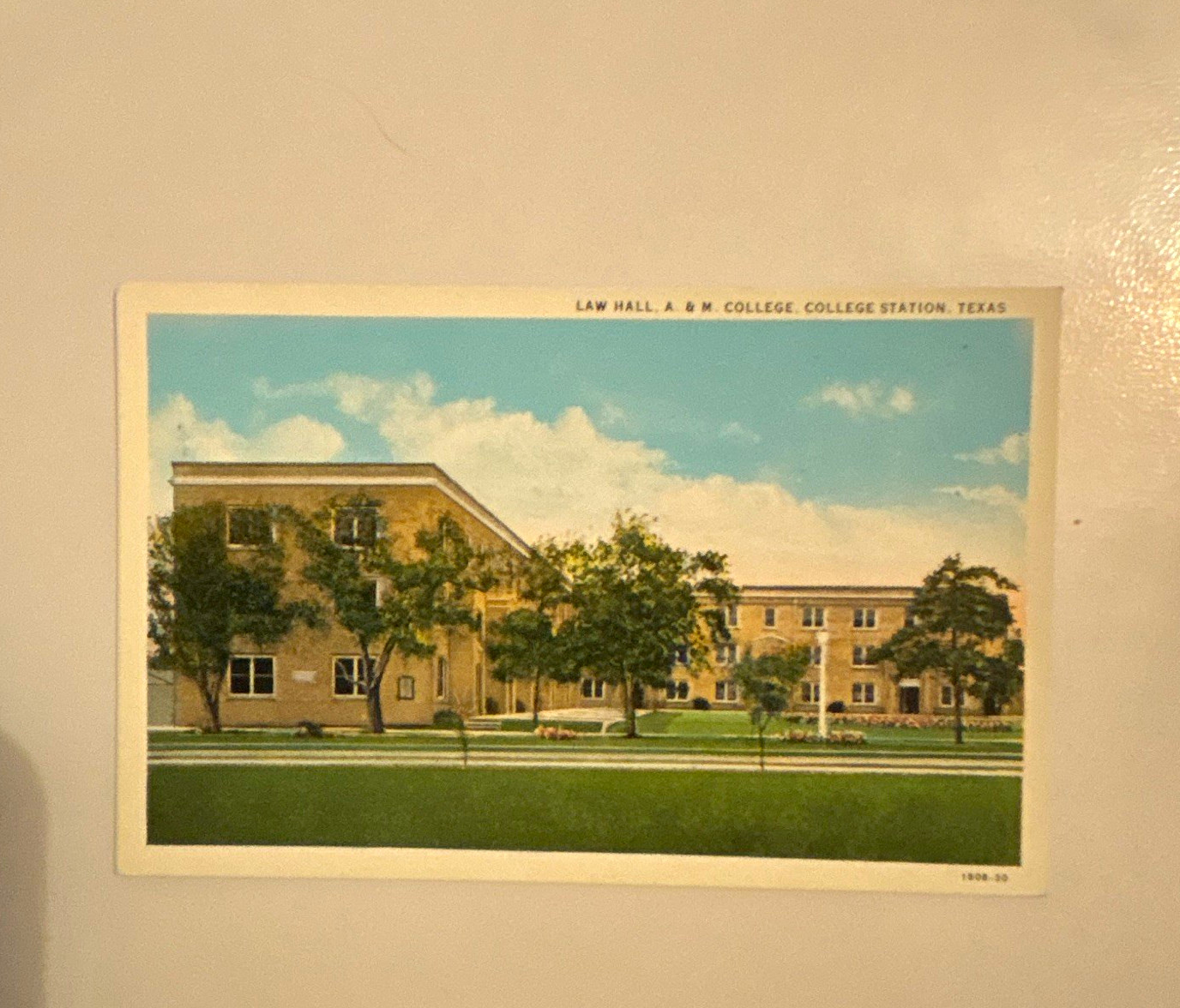 Law Hall, A. & M. College, College Station, Texas Postcard - Colleges & Univ