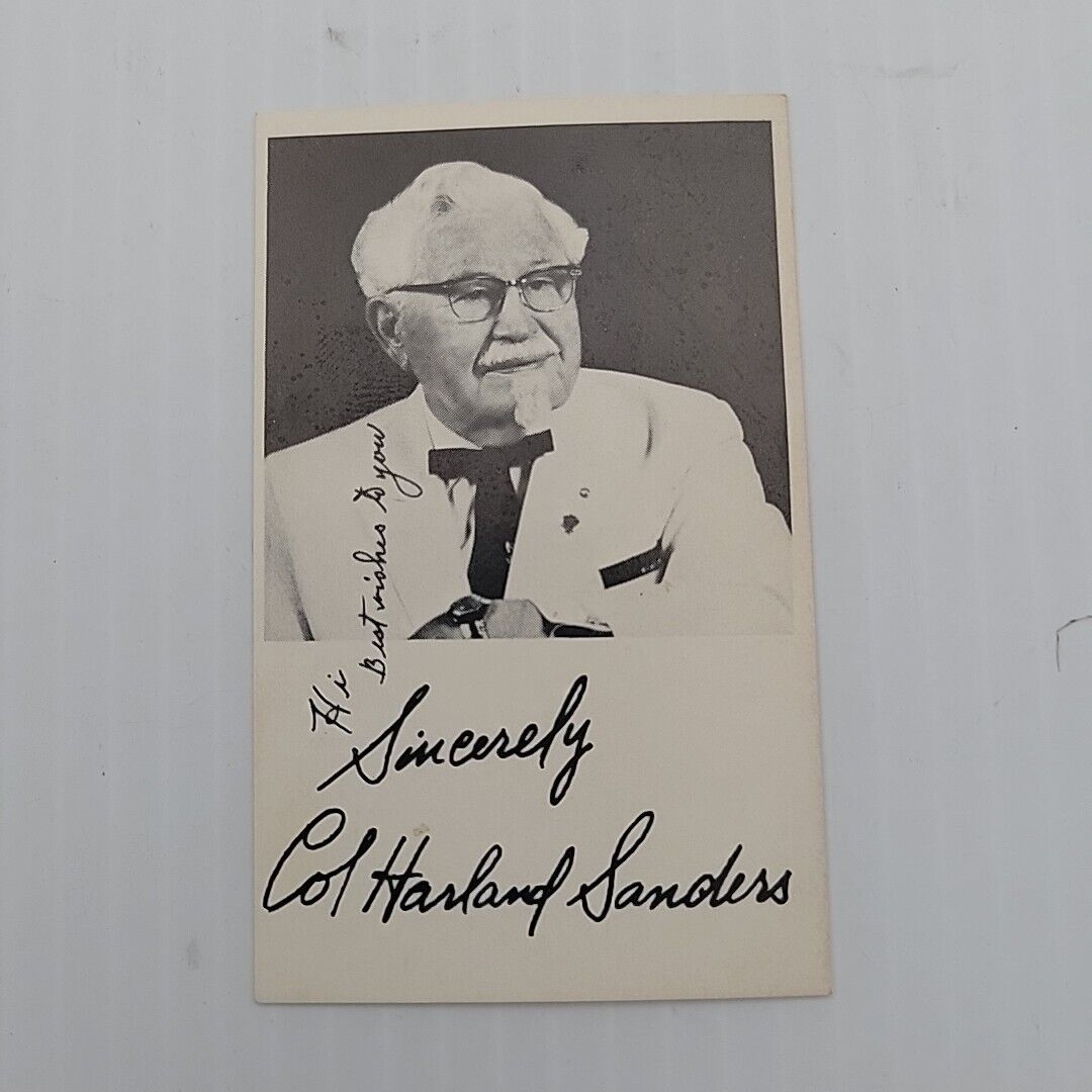 Vintage Colonel Harland Sanders founder of Kentucky Fried Chicken Business Card