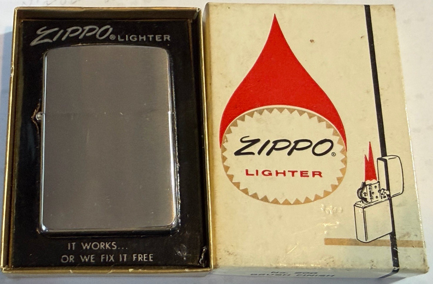 Vintage 1969 Zippo Lighter no. 200 Brush Chrome Vietnam Era MIB PRISTINE W Box