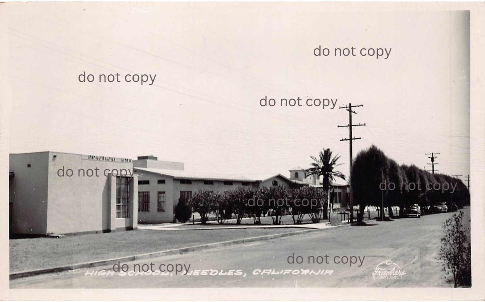 RPPC Needles CA California High School San Bernardino Cty Photo Vtg Postcard A33