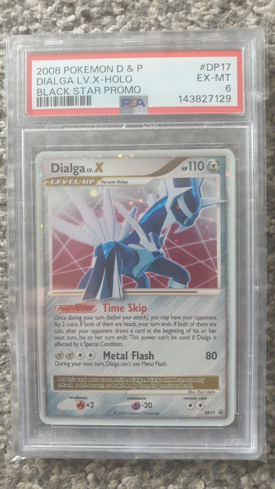 POKEMON CARD 2008 DIAMOND PEARL DIALGA LEVEL X HOLO BLACK STAR PROMO #DP17 PSA 6