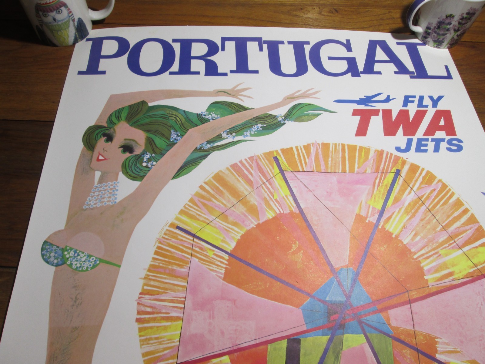 An original vintage 1970’s TWA (Trans World Airlines) Portugal travel poster 
