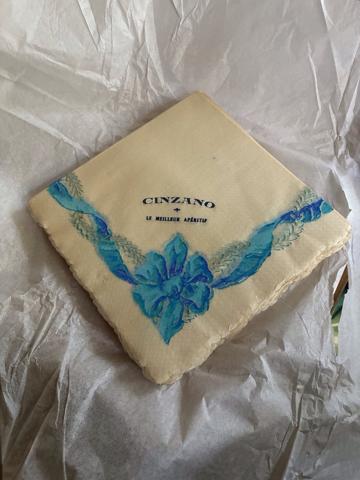 Vintage Cinzano Paper Napkins, Stack Of 50