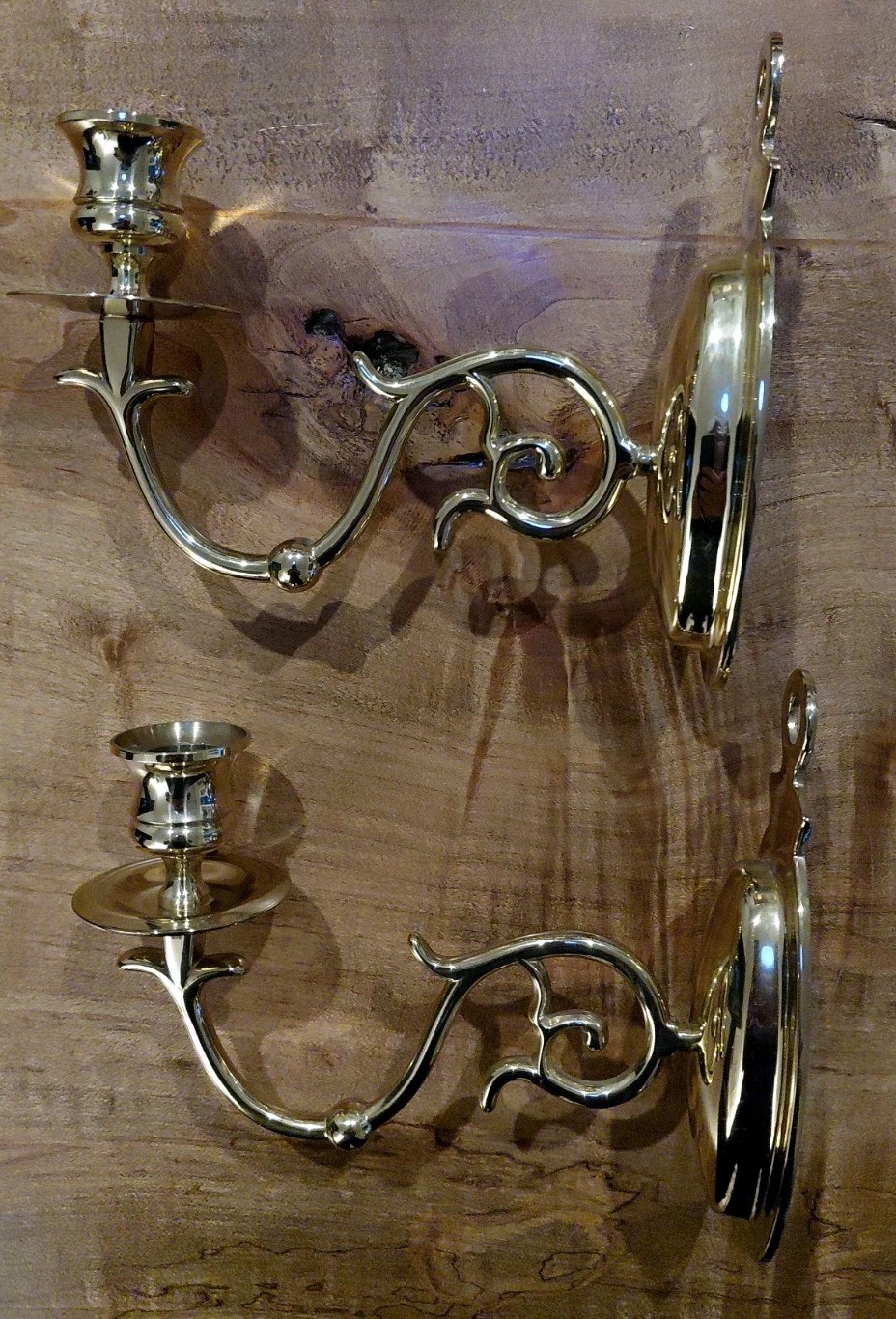 Pair Vintage Brass Colonial Williamsburg Candlesticks Wall Sconces Baldwin?
