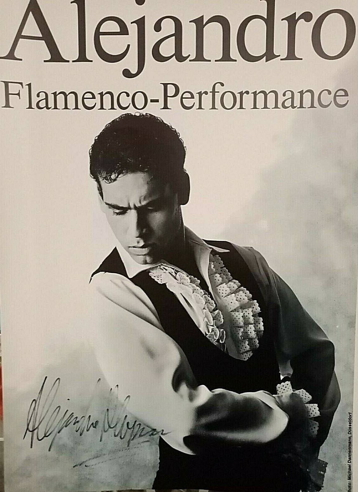 ALEJANDRO Flamenco Performance Vintage Art Poster with Original Autograph 