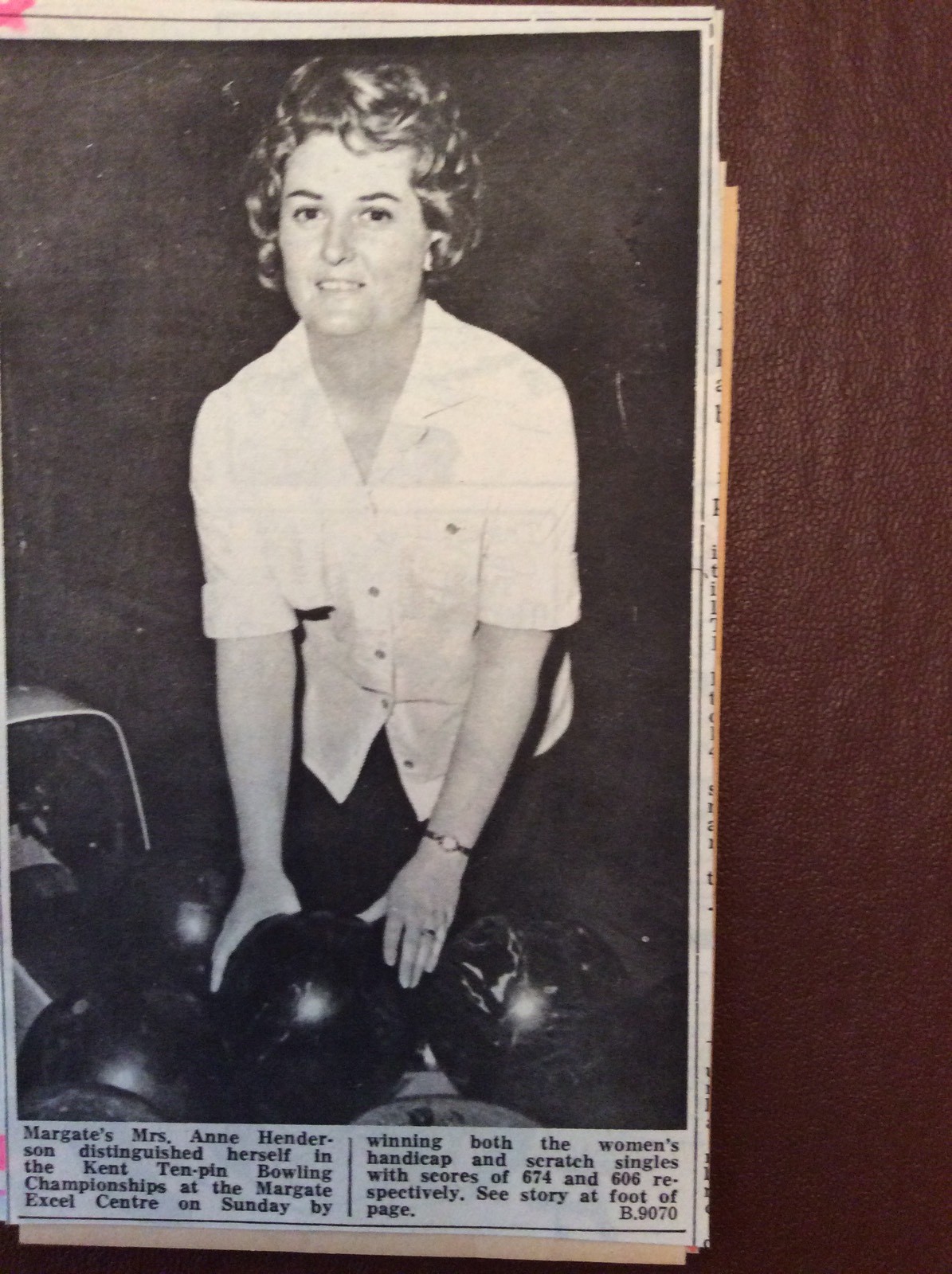 Q2e Ephemera 1966 Picture Margate Anne Henderson Bowling