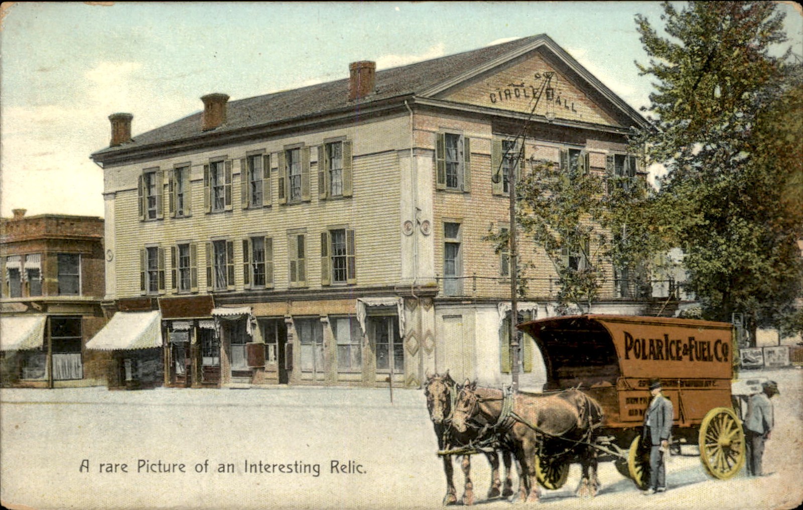 Indianapolis IN Polar Ice Wagon Circle Hall c1900s-10s Vintage Postcard bhn