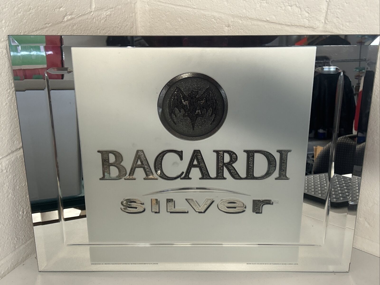 Bacardi Silver Bar Mirror  - 24 in Wide x 18 in Tall