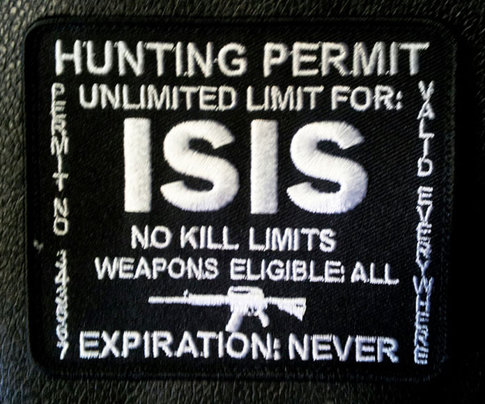 2PC ISIS terrorist hunting permit HOOK LOOP 4 inch  Zombie tac Morale PATCH 