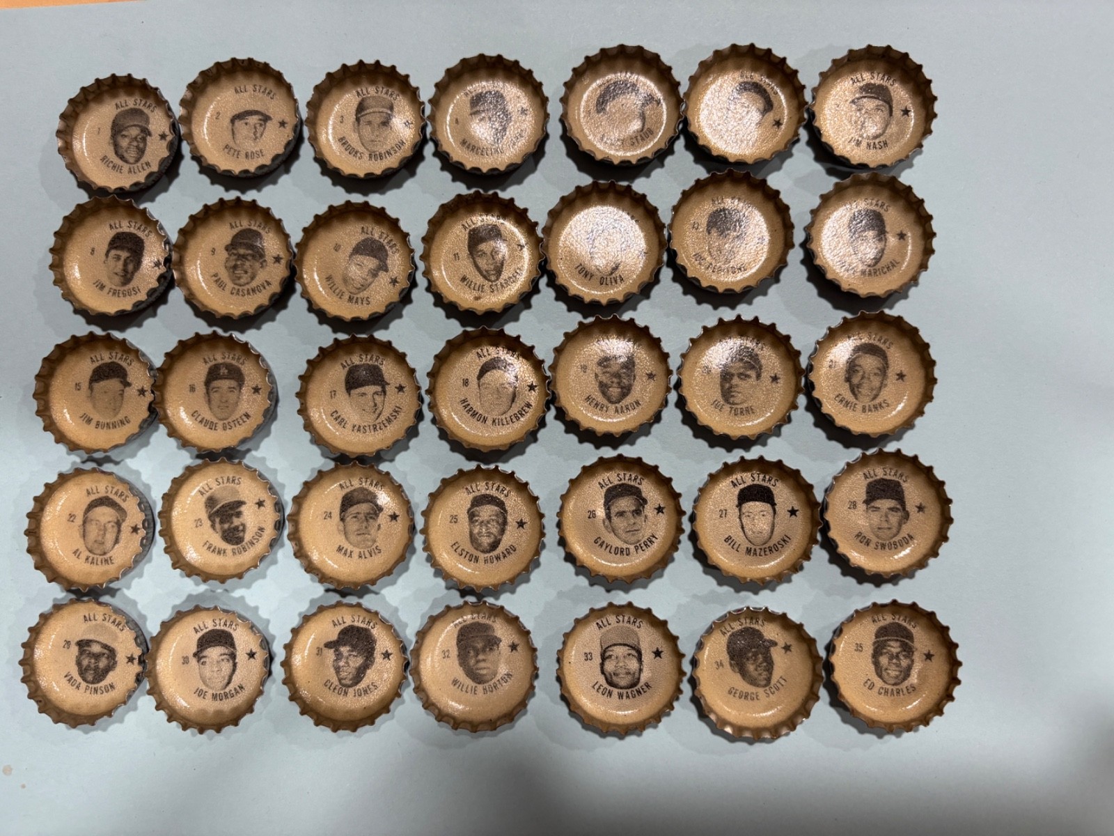 1967  All-Star  King Coke Baseball Caps Great condition complete set 35