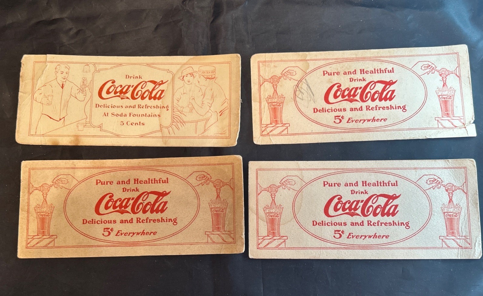 Lot of 4 Early 1900’s Coca Cola Ink Blotters