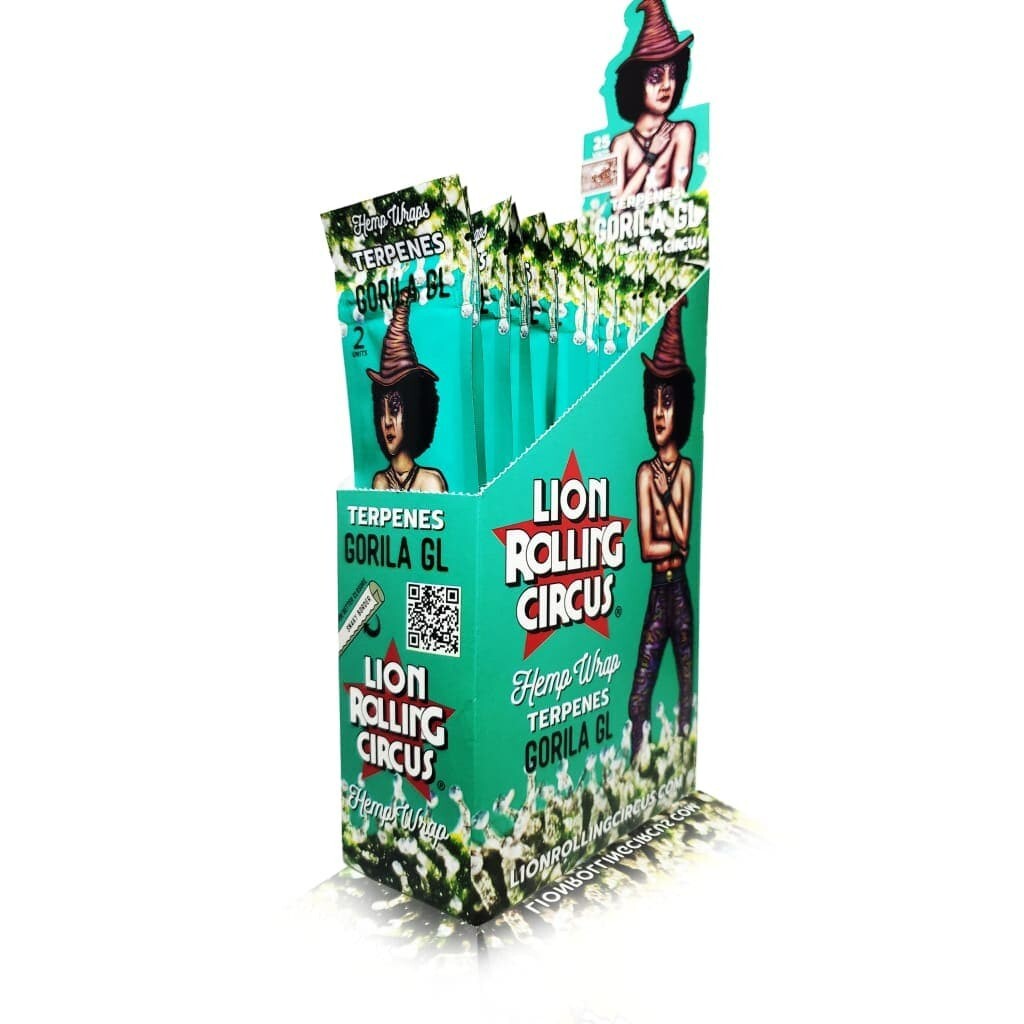 Lion Rolling Circus Herbal Papers GORILLA GL TERPENES Box 25/2ct Packs
