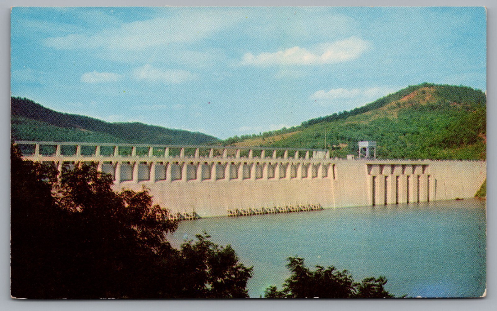 Great Bluestone Dam & Reservoir Near Hinton, West VA. Vintage Chrome Postcard