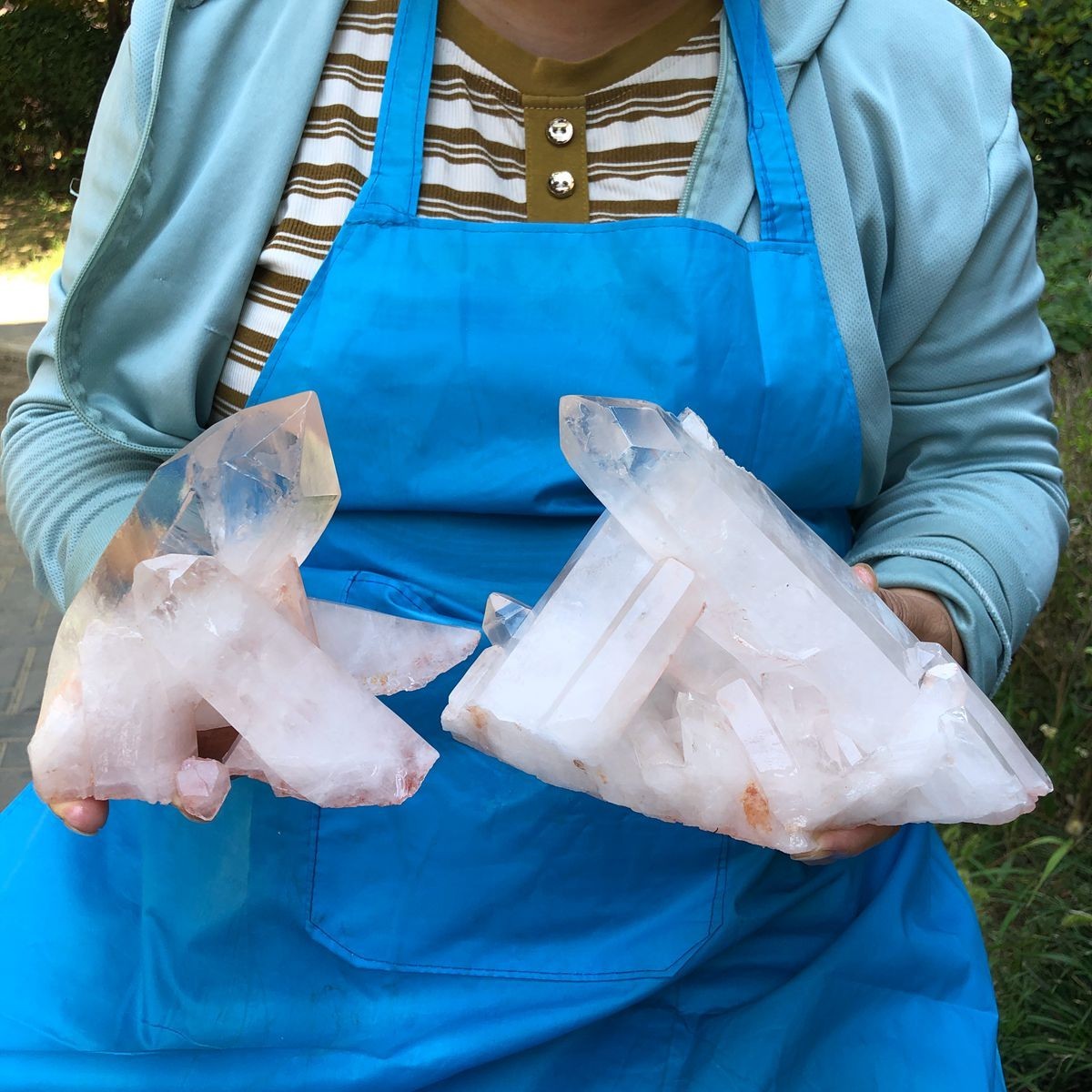 2pcs 4.99 LB Natural Clear Quartz Cluster Crystal Mineral Heals Specimen 6738