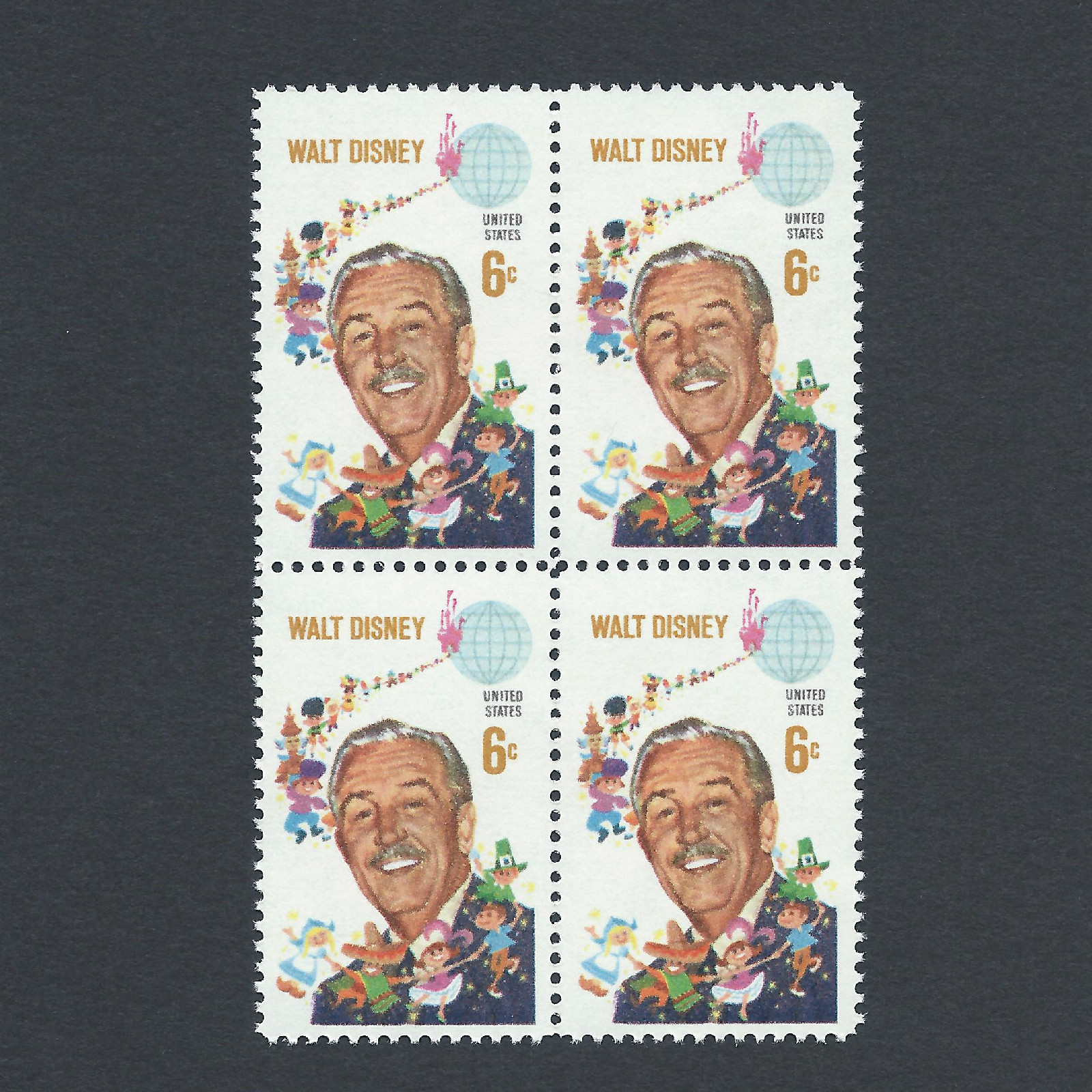 Walt Disney - Vintage Mint Set of 4 Stamps 57 Years Old