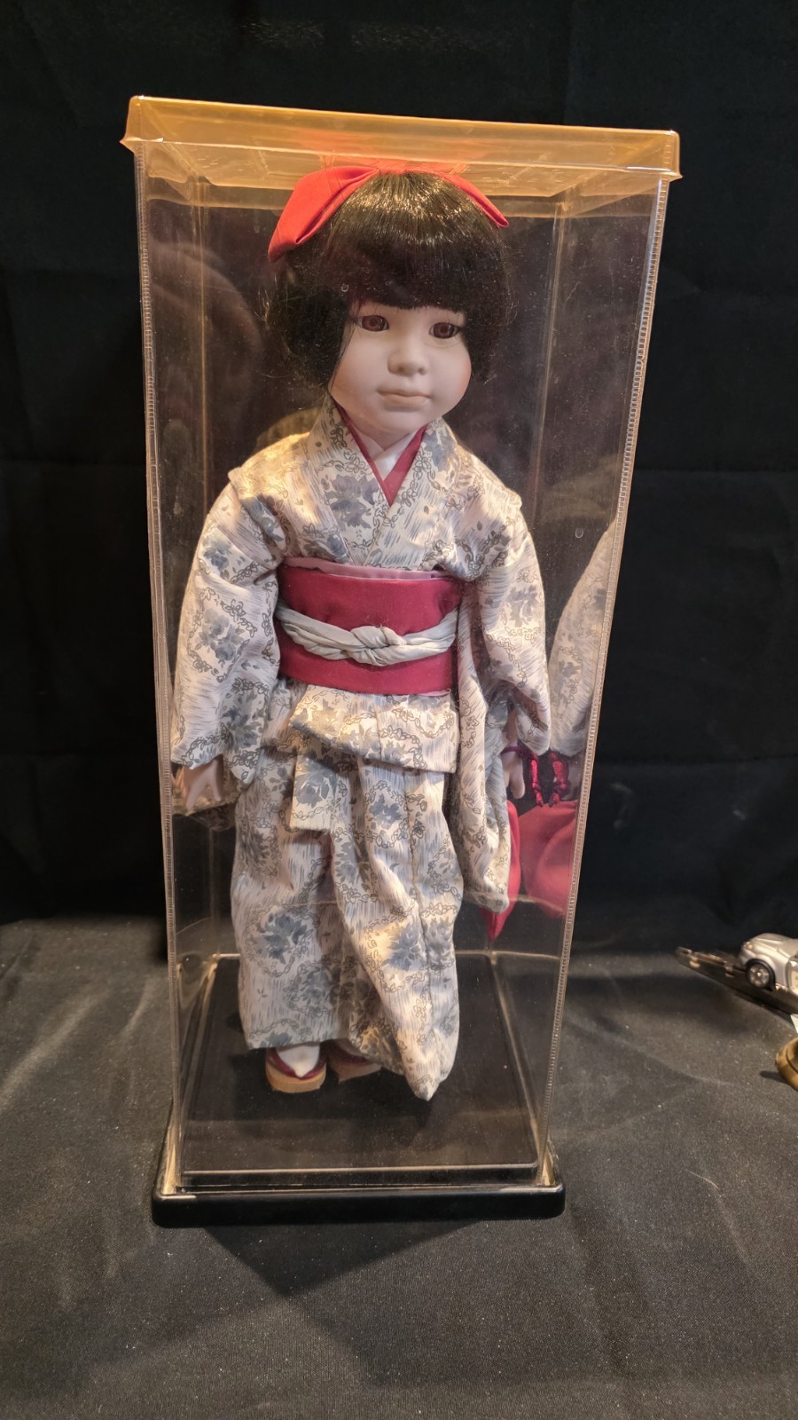 Vintage Porcelain Japanese Doll Dynasty Doll Collection Full Kimono Red Obi