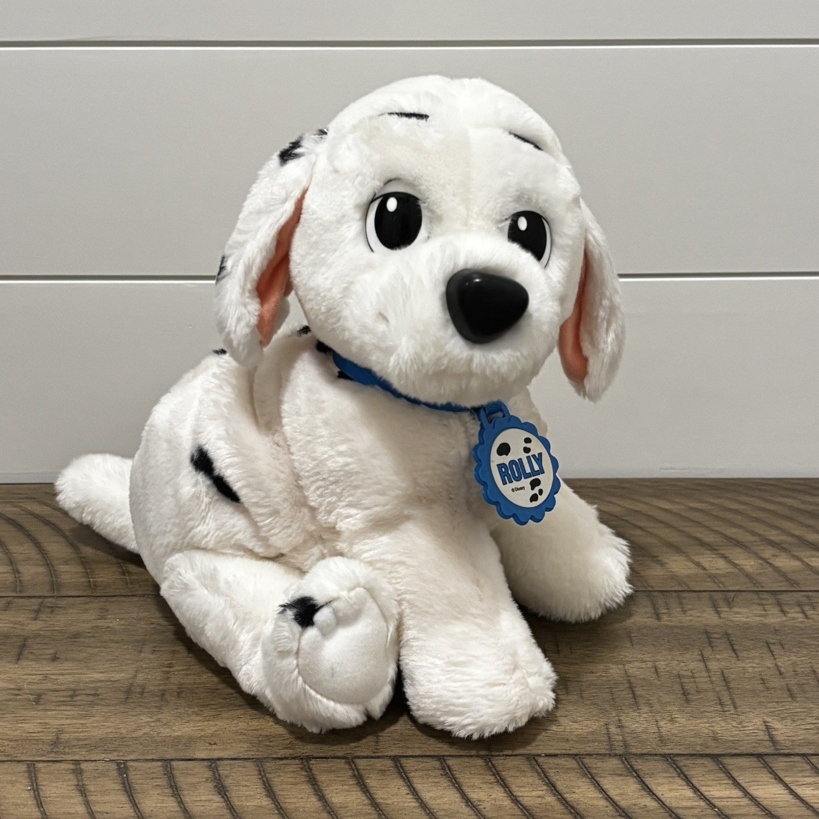 Vintage 1991 Mattel Disney 101 Dalmatians Rolly Plush Dog 10” Blue Collar.